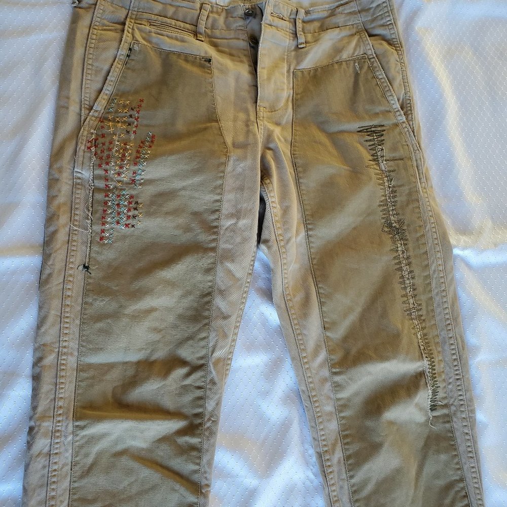 Ralph Lauren Denim & Supply Tan Jeans with Stitching Accents